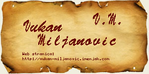 Vukan Miljanović vizit kartica